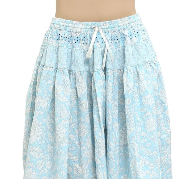 Free People Gesibelle Printed Maxi Skirt Eyelet Embroidered Cotton XS New 279849 - Picture 5 of 8